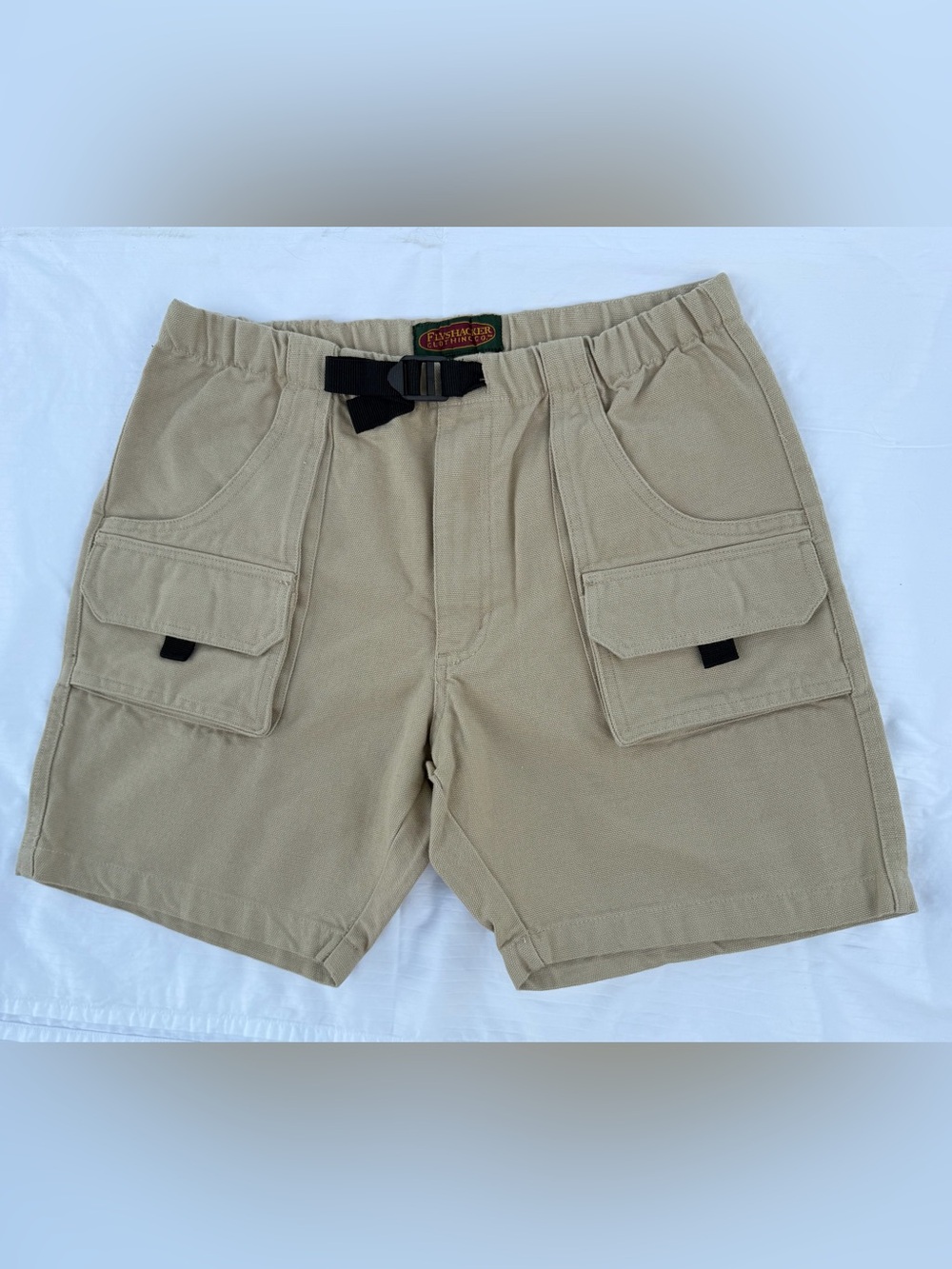 Flyshacker Men's Tan Cargo Shorts with Utility Pockets‎